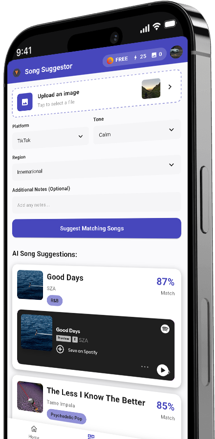 Song suggestion flow inside VibeTunes